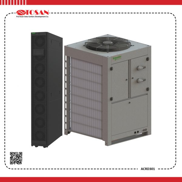 خنک کننده مبرد گازی بین رکی مرکز داده با عرض 30 سانتیمتر و به ظرفیت 30 کیلووات -InRow DX datacenter cooling -APC-Schneider-ACRD300